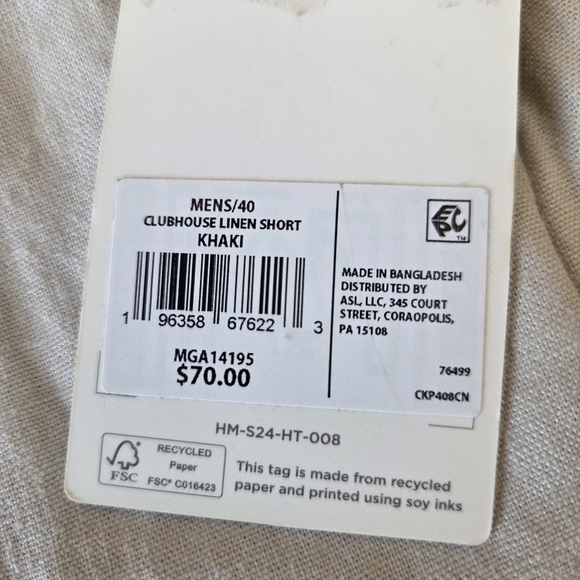 Men's Walter Hagen Clubhouse Khaki Linen Shorts Size 40 Golf Outdoor Active - Picture 3 of 9